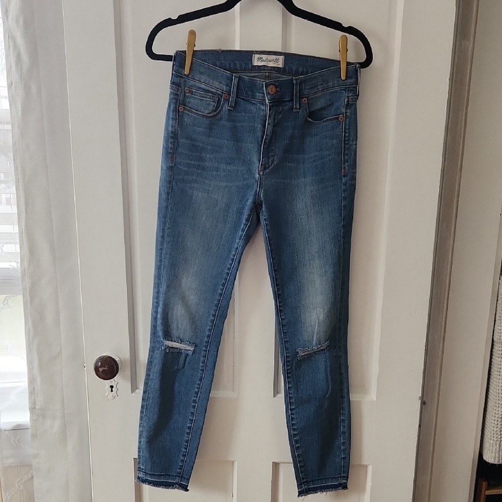 Madewell Distressed Blue Ankle Jeans